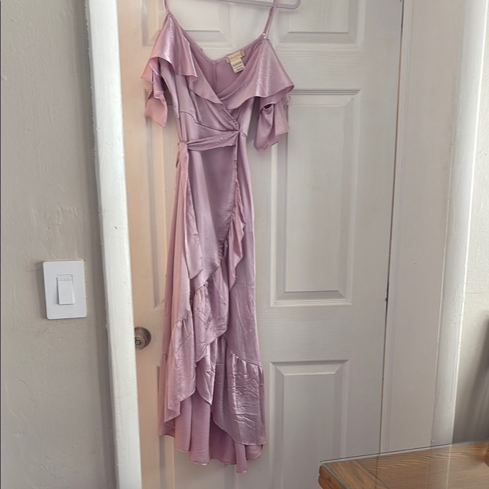 Altar'd State Purple Asymmetrical Ruffle Sundress